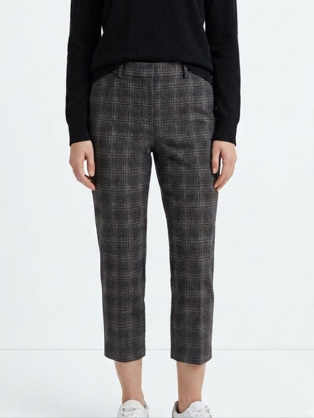 Theory Size 10 Plaid Virgin Wool Stretch Cropped Ankle Trousers Career Work Pant